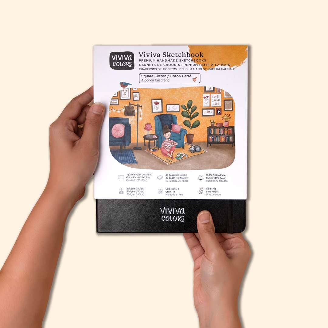 Square Cotton Sketchbook | Watercolor Paper | 300 GSM