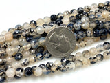 Black Dragon Vein Agate Gemstone Round Beads Strands 8mm