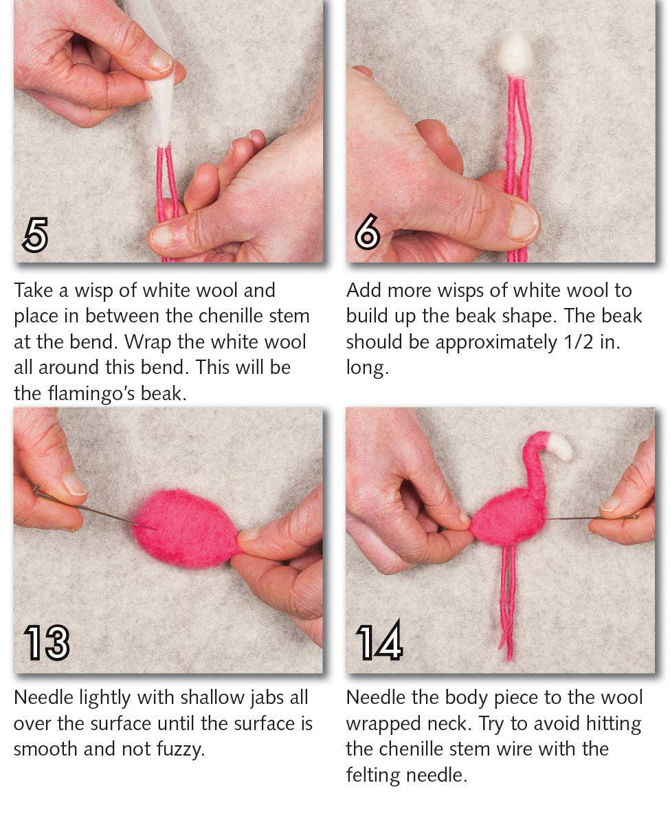 Flamingo Pin Felting Kit
