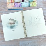Watercolor workbook, Shark themed Watercoloring book