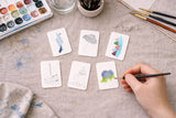 Paintable Watercolor Card Deck - Sea and Sail