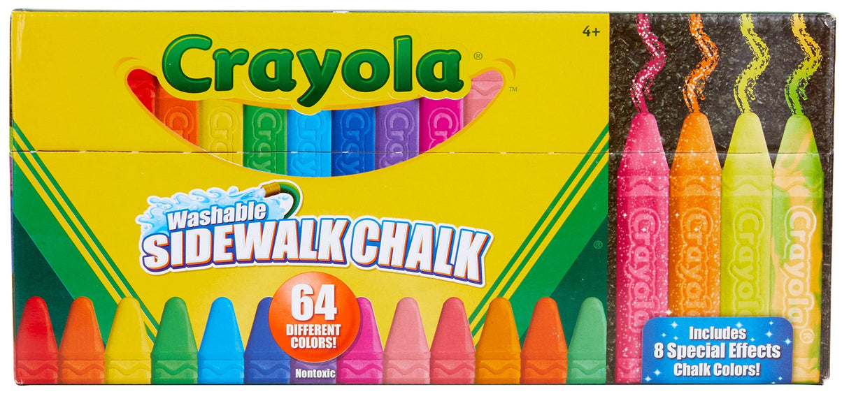 Crayola Washable Sidewalk Chalk-64 Colors Including 8 W/Special Effects