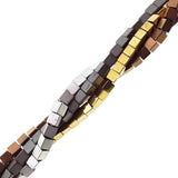 Gold Hematite Matte Cube Beads 2x2mm 15.5" Strand