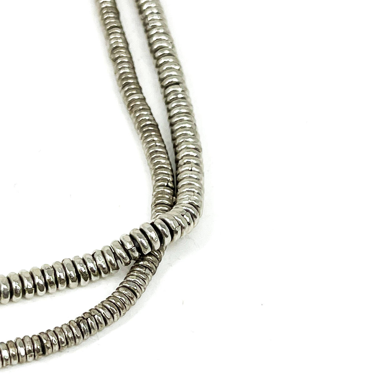 Silver Ethiopian Heishi Bead Strand