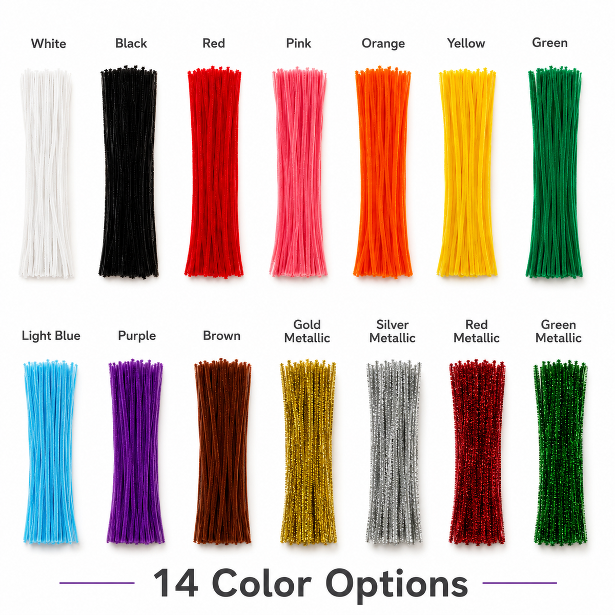 Chenille Stems, 25ct, 14 Color Options