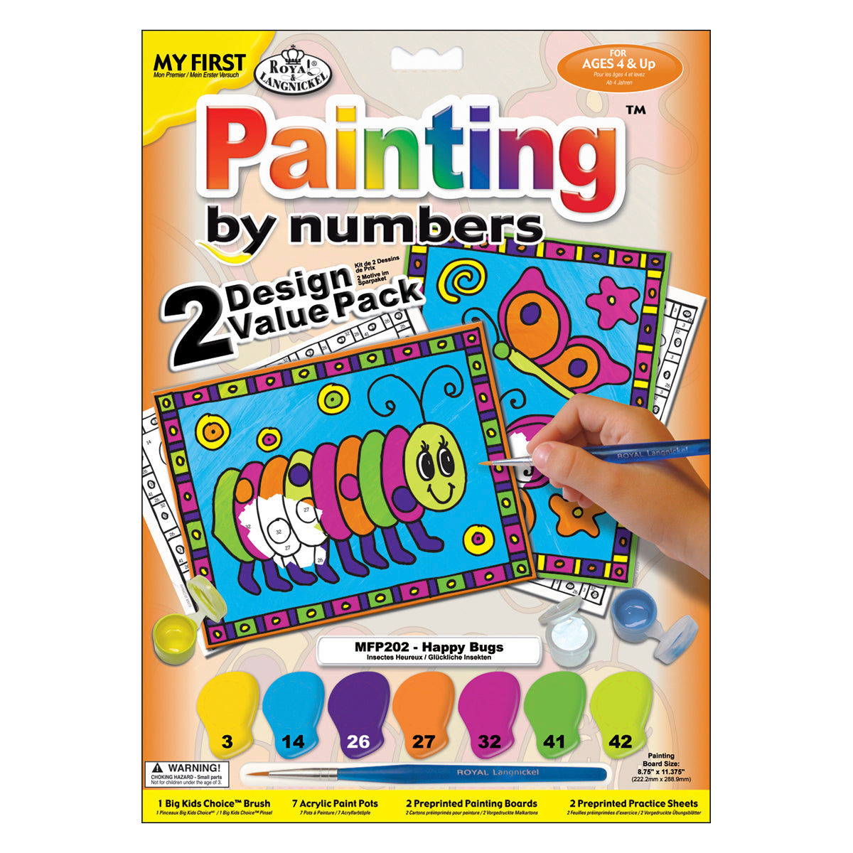 Royal & Langnickel(R) My First Paint By Number Kit 2/Pkg-Happy Bugs
