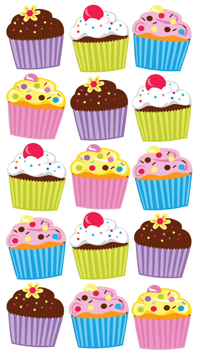 Sticko Stickers-Vellum & Glitter Bright Cupcakes
