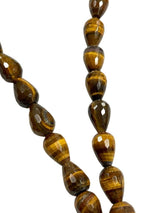 Tiger Eye Gemstone Faceted Drops Beads Strand 15x10mm