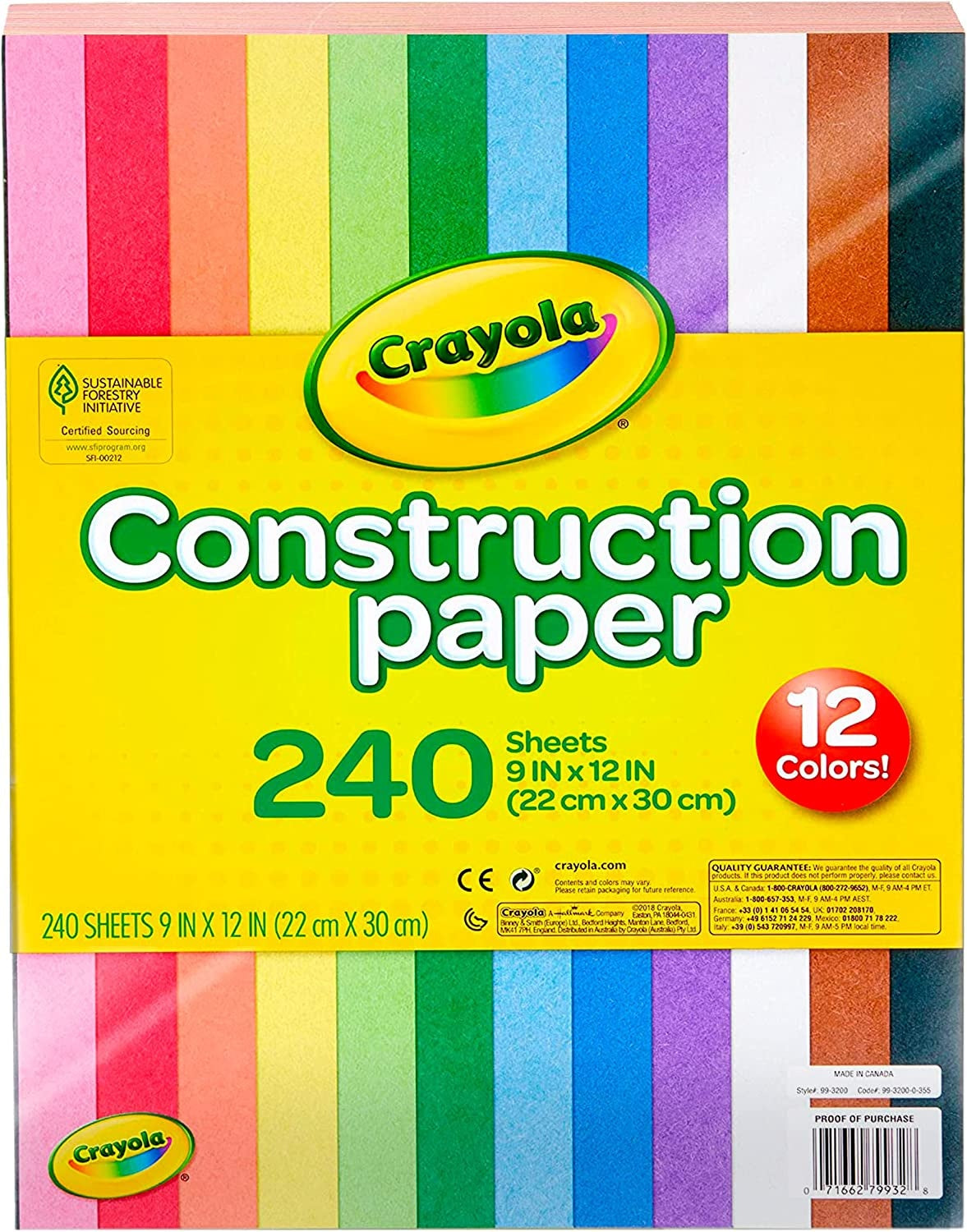 Crayola Construction Paper Pad 9"X12"-240 Sheets