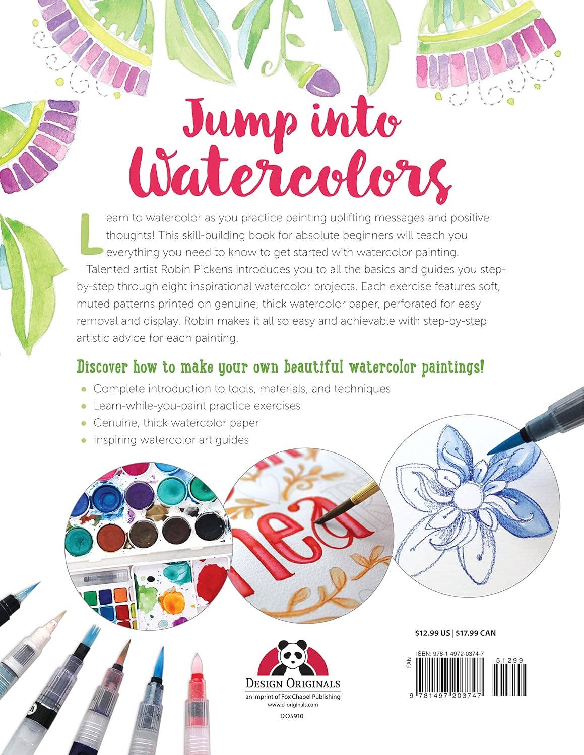 Just Add Watercolor Happy Thoughts - Easy Beginner Guide