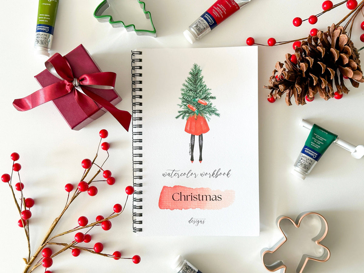 Watercolor Christmas Workbook – Paintable Sketchbook