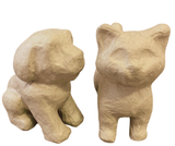 Unfinished Paper Mache Puppy Dog & Cat Pet Figurines