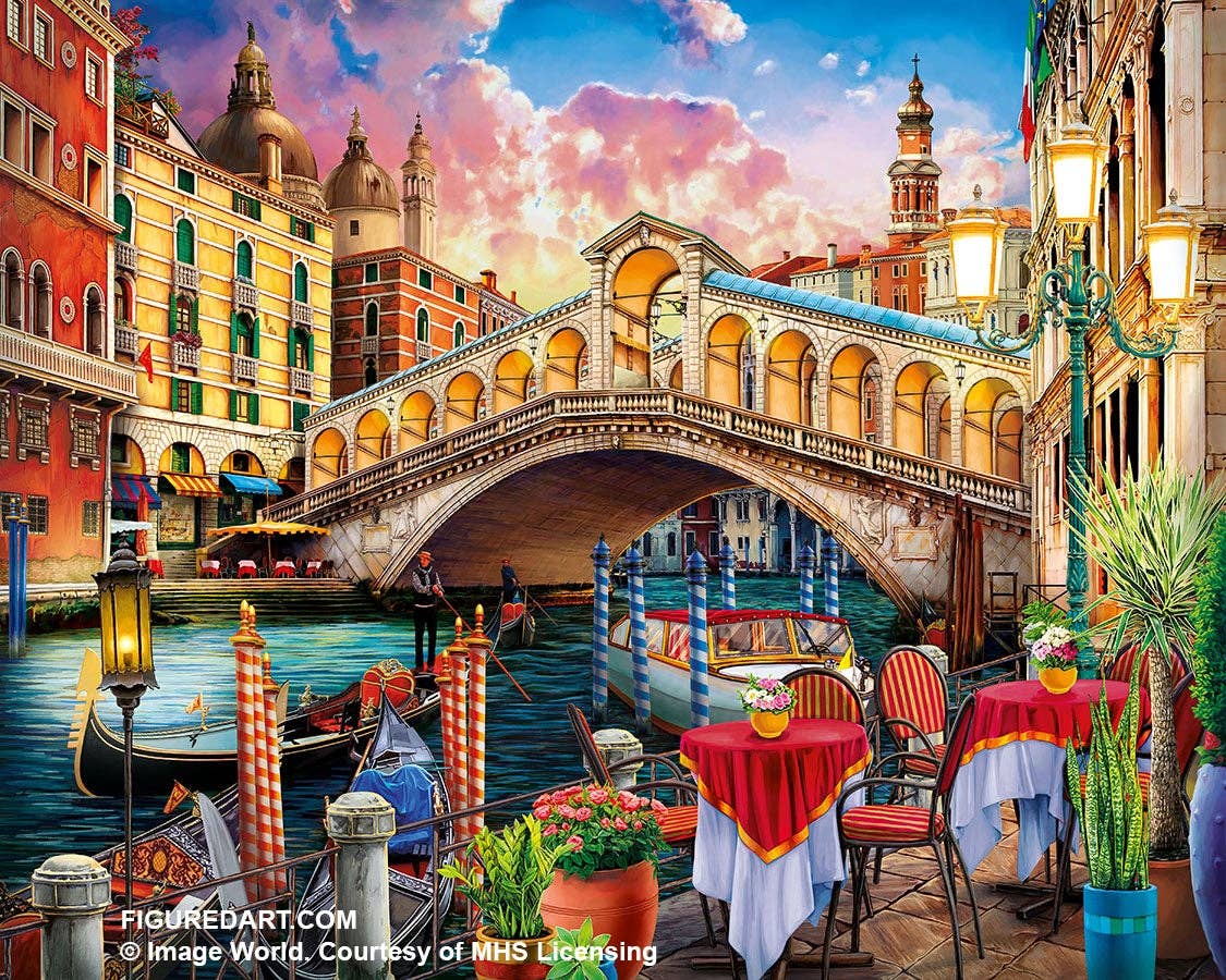 Figured'Art Paint By Number Framed Kit-Rialto Bridge Frame