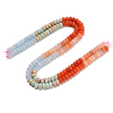 09-Multi-color Gemstone Smooth Rondelle Beads Size 5x8mm 15.3'' Strand