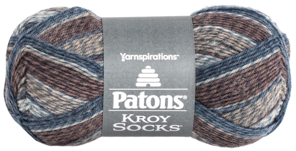 Patons Kroy Socks Yarn-Blue Brown Marl