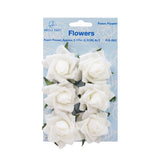 Foam Flowers (Roses) with wire, 2.17" 6-ct