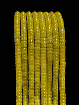 Iridescent Aura Crystal Beads Yellow 6x4mm Heishi Disc
