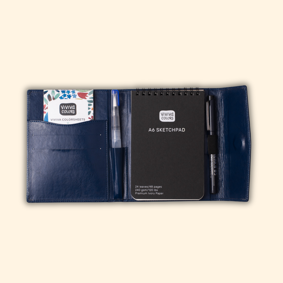 A5 Travel Paint Kit | Watercolor Set | Vegan Leather
