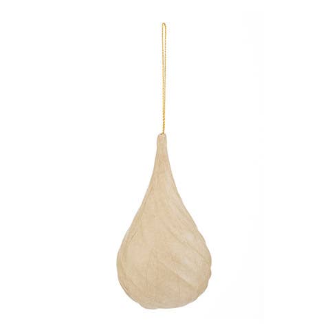 5-1/4" Paper Mache Teardrop Swirl Ornament