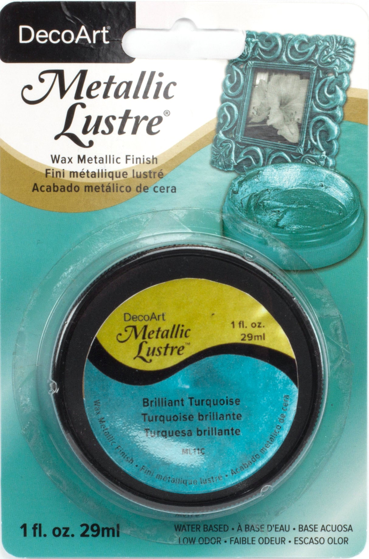 DecoArt Metallic Lustre Wax Finish 1oz-Brilliant Turquoise