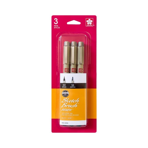 PIGMA SKETCH BRUSH PEN 3CT BLACK