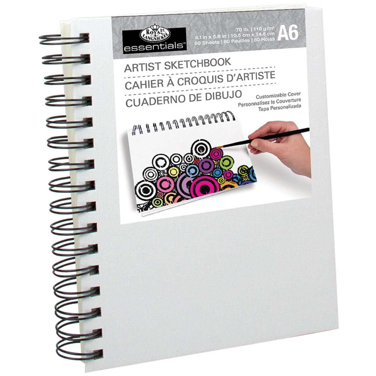 Royal Langnickel essentials(TM) Canvas Cover Sketchbook-4.1"X5.8"