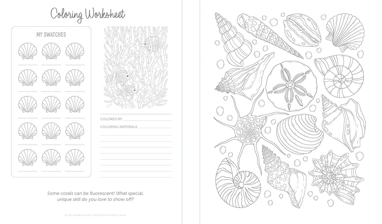 By the Seaside Coastal Coloring Book: 60 Patterns
