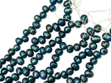 Peacock Teal Green Freshwater Pearl Gemstone Beads – 8mm