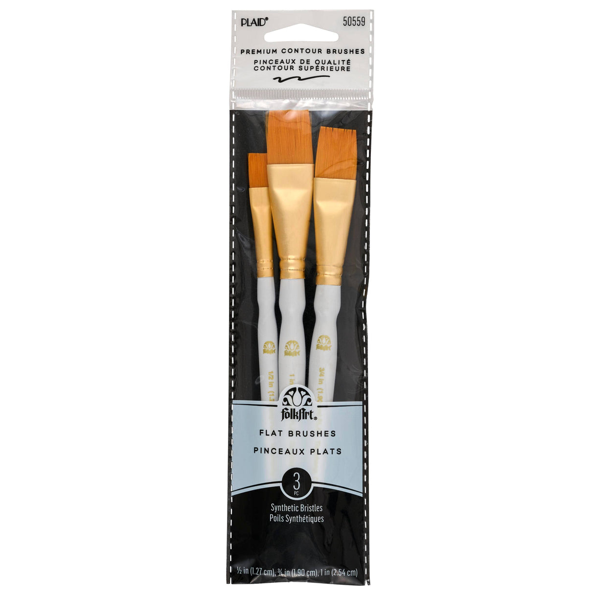 FolkArt ® Gold Taklon Brush Set, 3-Piece