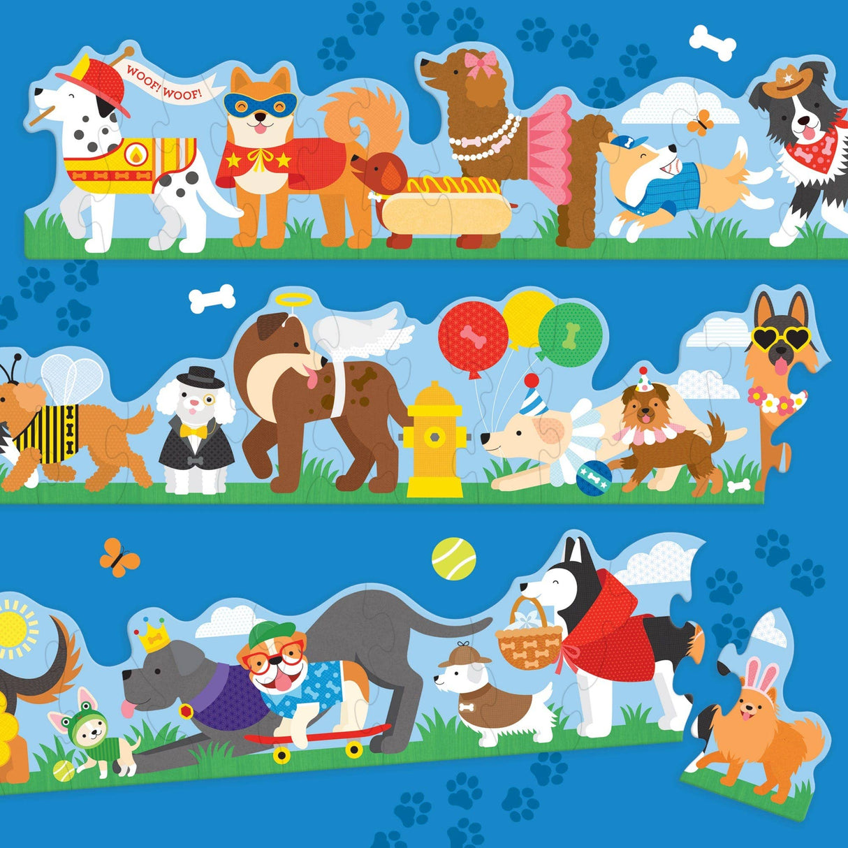 Shaped Floor Puzzle: Dog Parade