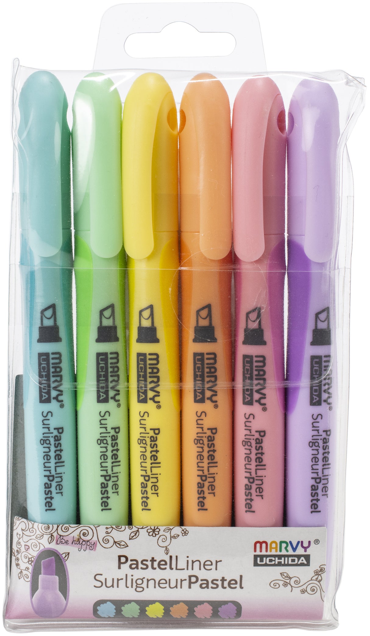 Uchida Pastel Liner Highlighter 6/Pkg-Assorted Colors