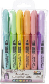 Uchida Pastel Liner Highlighter 6/Pkg-Assorted Colors