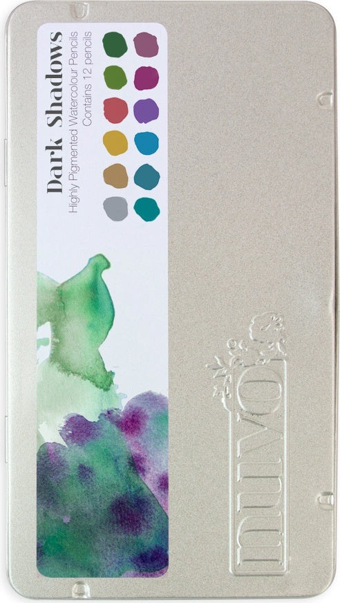 Nuvo Watercolor Pencils 12/Pkg-Dark Shadows
