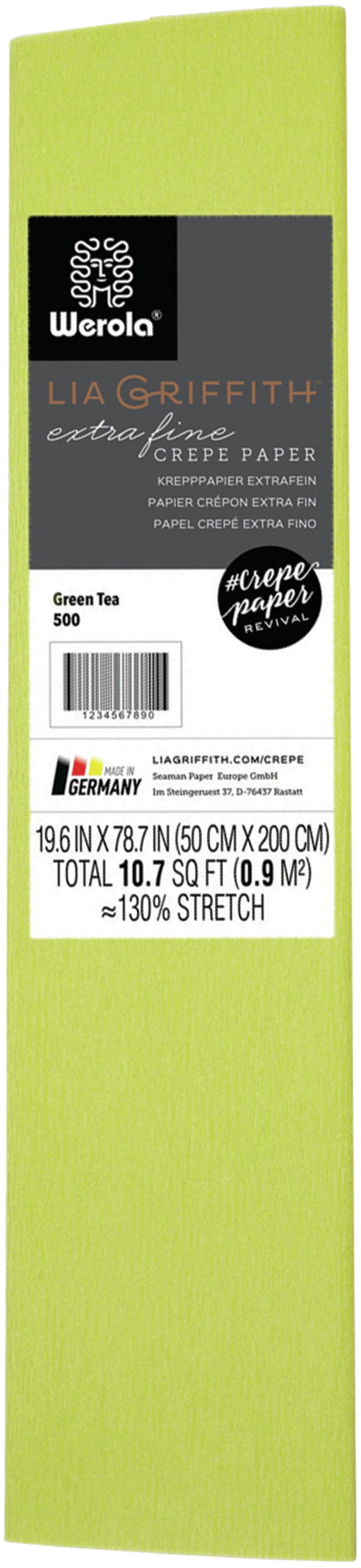 Lia Griffith Extra Fine Crepe Paper 19.6"X78.7"-Green Tea