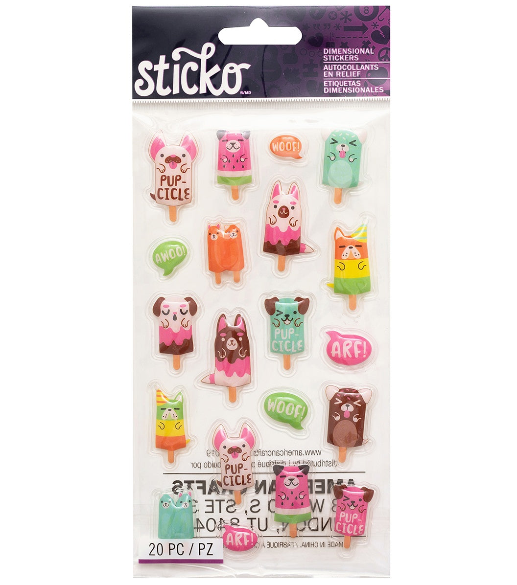 Sticko Dimensional Stickers-PupCicles
