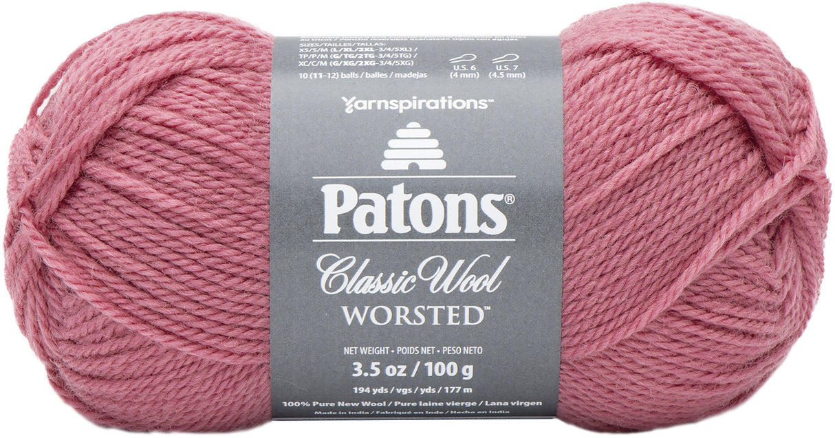 Patons Classic Wool Yarn-Rose