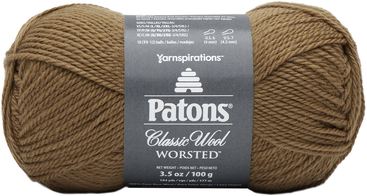 Patons Classic Wool Yarn-Brown Mustard
