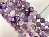 10mm Amethyst  Gemstone Faceted Round Beads Strand  10mm