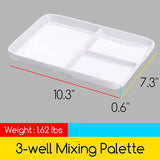 MEEDEN Ceramic Artist Paint Palette, Rectangle Porcelain Watercolor Palette, 10'' × 7'' Ceramic Mixing Tray for Gouache, Watercolor, Acrylic Painting
