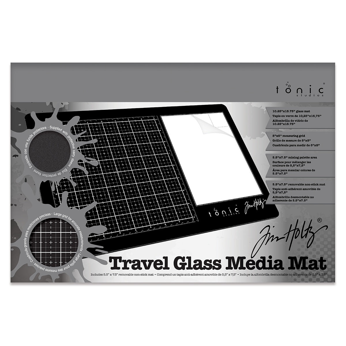 Tim Holtz Travel Glass Media Mat-10.25"X15.5"
