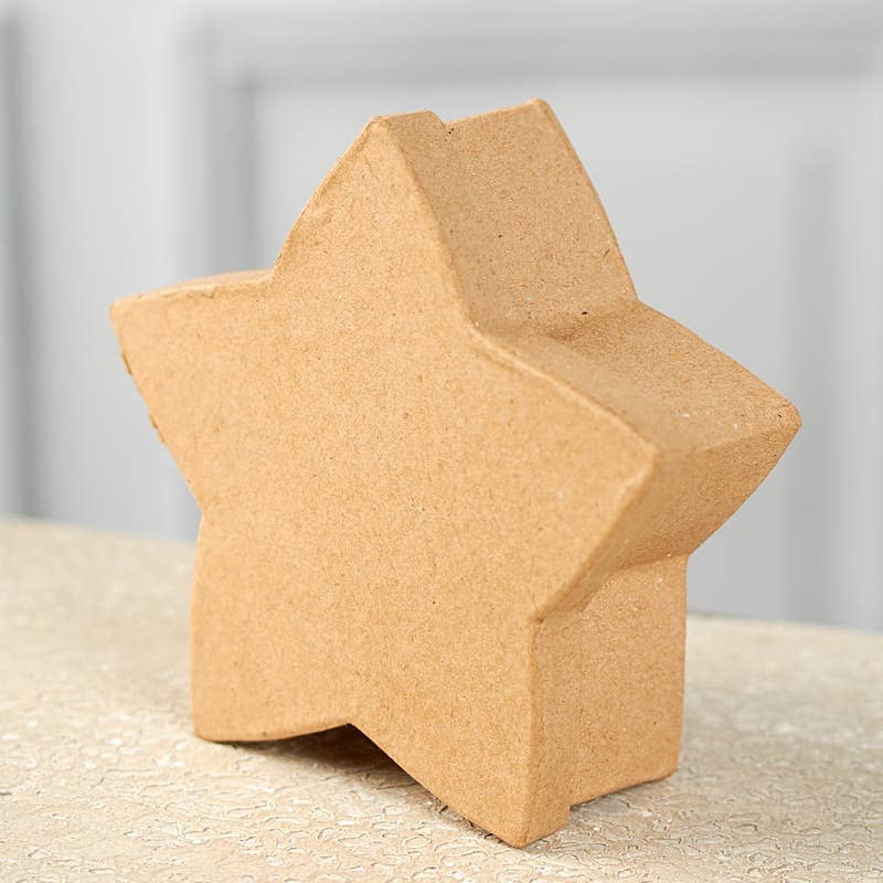 Premade Paper Mache Star Box - 5" x 5" x 1-1/2"