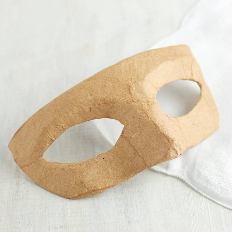 6" x 3-1/2" Blank Paper Mache Masquerade Half Mask