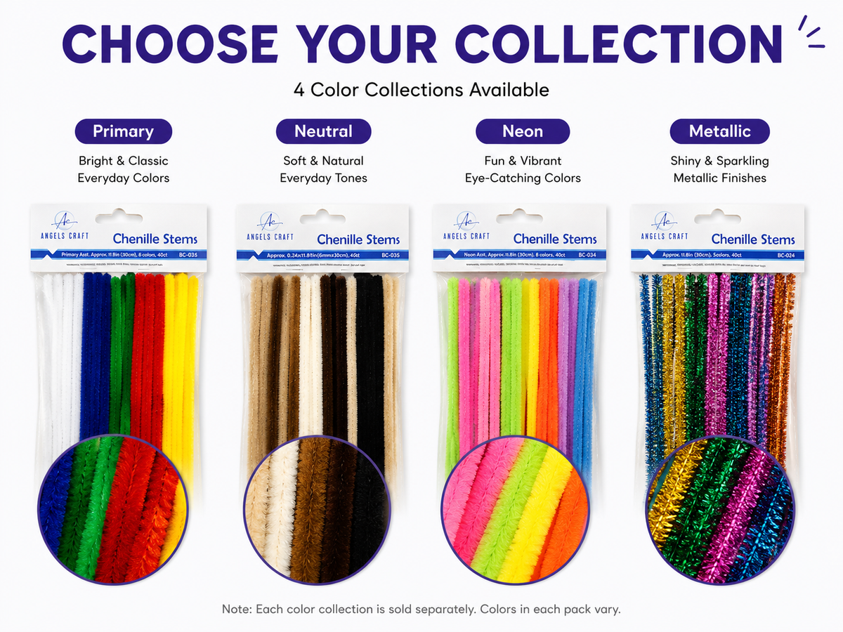 Chenille Stems Color Collection, 25ct (4 Color Collections)