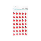 Ladybug Stone Stickers 12mm, 35-ct