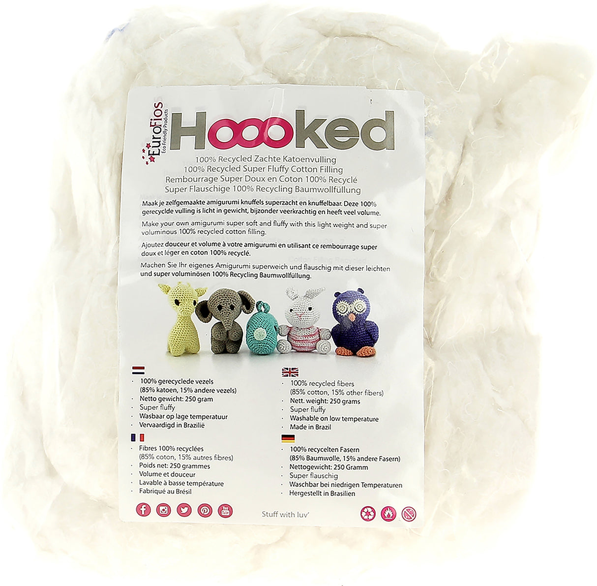 Hoooked Recycled Fluffy Cotton Filling-Pearl