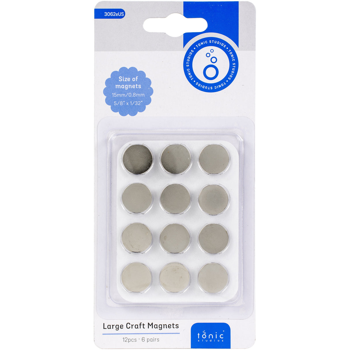 Tonic Studios Large Craft Magnets 15mm 6/Pkg-Neodymium