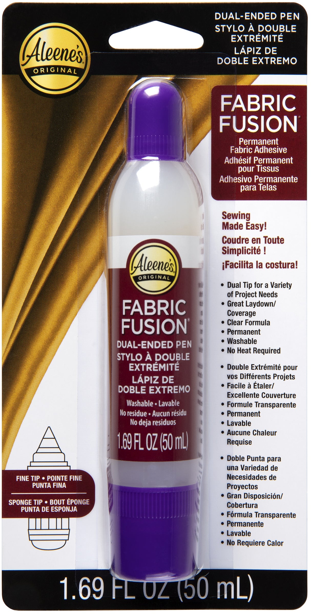 Aleene's Fabric Fusion Permanent Adhesive Dual Ended Pen-1.6oz