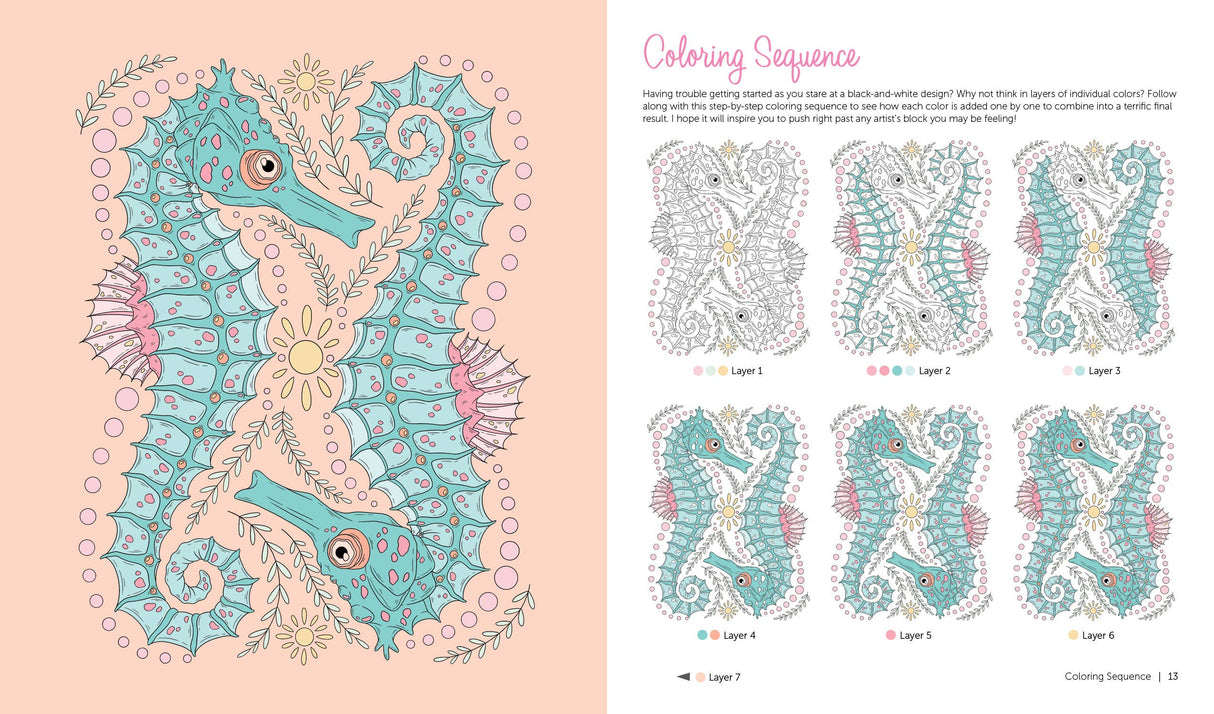 By the Seaside Coastal Coloring Book: 60 Patterns