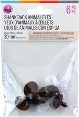 CousinDIY Shank Back Animal Eyes 20mm 2/Pkg-Brown