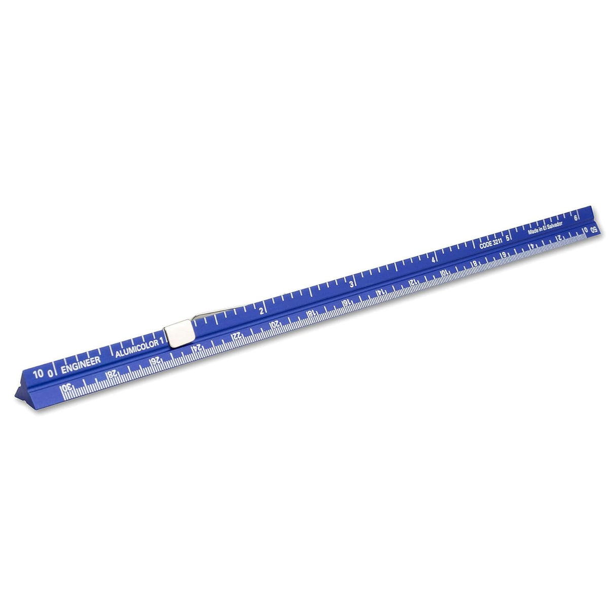 Alumicolor Aluminum Engineer Pocket Scale With Clip, 6IN, Blue